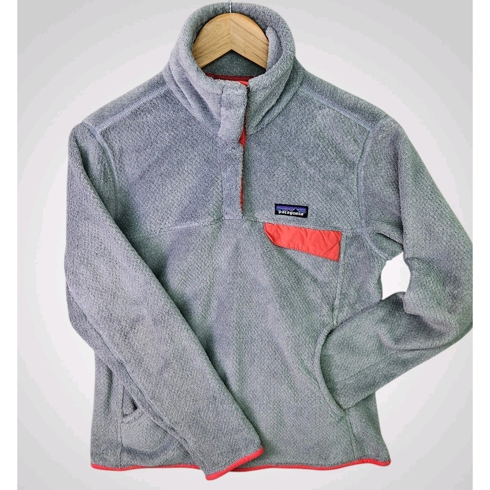 PATAGONIA‎ Re-Tool Snap-T Fleece Pullover Women's Medium Gray Pink Polartec Y2K